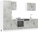 Virtuvinių spintelių komplektas, 7 dalių, Kalmar, betono pilka