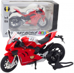 Lean Toys SPORTINIS MOTOCIKLAS I&Scaron; METALO &ndash; RAUDONAS 1:12
