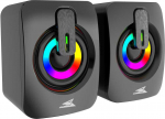 Kompiuterio kolonėlės Baracuda Stereo kolonėlės 2.0 SEASHELL, LED, juodos spalvos (BGSP-011)