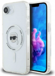 Karl Lagerfeld IML metalinis Karl Head MagSafe dėklas iPhone 16e Baltas