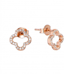 Paauksuoti sidabriniai auskarai su cirkoniais Brasco 54032