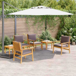 Sodo Sofų Rinkinys 6 pcs Ruda Kietos akacijos mediena