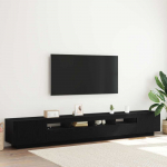 TV staliukas TV spintelių komplektas 3 pcs Juoda 260 x 35 x 40 cm