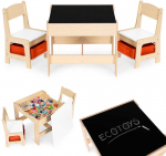 Vaiki&scaron;kų baldų komplektas ECOTOYS su kreidine lenta