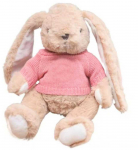 Lean Toys Pliu&scaron;inis zuikutis su rožiniu megztiniu, 22 cm