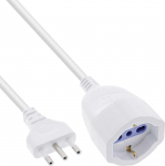 Good Connections InLine&reg; maitinimo prailginimo kabelis su įžeminimo kontaktu, ITALIJOS ki&scaron;tukas L / F lizdas, baltas, 5 m