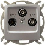 Ospel Karo RTV-SAT antenos lizdas sidabro perlas (GPA-S2S / m / 43)
