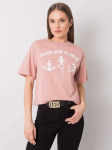 Rue Paris T-shirt-157-TS-0086.60P-ciemny rožinė