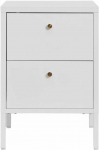HouseNordic Dalby komoda - Komoda, 2 stalčiai, plienas, balta 40x40x59,5 cm, 1 vnt.