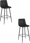 Leobert ARCETO taburetė - juodas aksomas / juodos kojos x 2