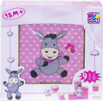 Happy People Mediniai dėlionės kaladėlės "Laimingi žmonės", 9 vnt., rožinės