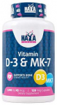 Haya Labs Vitamin D-3 1000 & МK-7 (vitaminas D3 ir K2) 120 kaps.