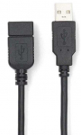 Kabelis Emos USB 2.0 A M - USB 2.0 A F 3m juoda