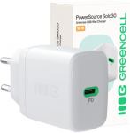 Green Cell &bdquo;Greencell PowerSource Solo30&ldquo; 30 W 1 x USB-C PD 3.0 QC 4.0+ sieninis įkroviklis, baltas