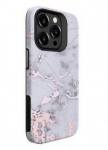 Dėklas Evelatus iPhone 15 Pro Aizsargapvalks TPU + PC Drukāta Dizains Marmorā Sudrabā