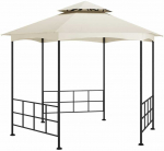 I&scaron;skleidžiama pavėsinė su &scaron;oninėmis sienomis, kreminė spalva, 3,1x2,7m