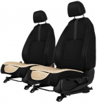 Sėdynės užvalkalų sėdimosios dalys EVAtech ECO, 2 vnt. - smėlio / smėlio kra&scaron;tai / smėlio siūlės