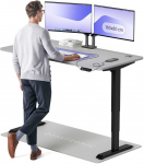 Elektrinis reguliuojamo auk&scaron;čio stalas Desktronic HomePro Juodas/Pilkas, 160x80cm, Dvigubas motoras, USB ir USB-C įkrovimo lizdai