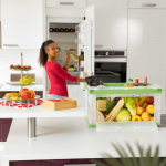 Relaxdays Bonideco Skaidri sulankstoma dėžė su dangčiu 31,5x59,5x39,5cm., žalios spalvos