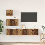 TV staliukas TV spintelių komplektas 4 pcs Senovinis medis Apdirbta mediena