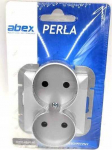Abex Dvigubas ki&scaron;tukinis lizdas -PERŁA- p/t 2x2p 16A, 2