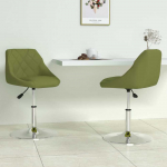 Pasukamos valgomojo kėdės, 2vnt., &scaron;viesiai žalios, aksomas