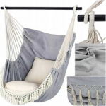 Realprices Pakabinamas krėslas, hamakas, brazili&scaron;kas sodo sūpynės su pagalvėlėmis