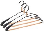 Domoletti METAL HANGER WOOD ROUND BAR Juodas 3 PCS