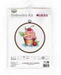 luca S Kryželiu siuvinėjimo rinkinys su lankeliu "Vy&scaron;niniai ledai" 8x9cm SBC104
