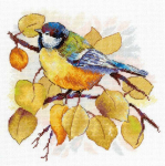 MP Studia Įkvepiantis kryželiu siuvinėjimo rinkinys Rudens mi&scaron;ke, 18x19 cm mėgėjams