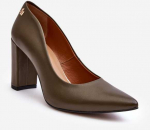 Žalsvi natūralios odos auk&scaron;takulniai Laura Messi