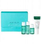 AXIS-Y_SET Mini &scaron;vytėjimo suteikiantis rinkinys: vieno žingsnio subalansuotas gelinis valiklis su kvinoja, 8 ml + kasdienis valomasis tonikas, 5 ml + intensyvios odos apsaugos ampulė su arti&scaron;okais, 5 ml + tamsias dėmes koreguojantis &scaron;vytėjimo suteiki ...
