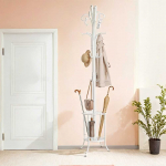 Songmics Laisvai pastatoma kabykla, kabykla su skėčių stovu, 12 kabliukų