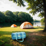 Songmics Pikniko antklodė 300 x 200 cm, su 4 antžeminiais inkarais, didelė