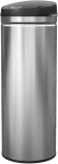 HOMCOM 50 litrų &scaron;iuk&scaron;liadėžė su jutikliu ir &scaron;velnaus uždarymo funkcija, lietimui jautri nerūdijančio plieno &scaron;iuk&scaron;liadėžė higieni&scaron;kiems virtuvėms, biurams, sidabro spalvos