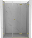 Gold Du&scaron;o durys Mexen Lunar-F, sulankstomos, de&scaron;inė, 130 cm, transparent/brushed auksinis