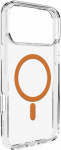 Puro Lite Mag TPU+PC dėklas suderinamas su MagSafe skirtas Apple iPhone 17 Pro - skaidrus su oranžinės spalvos žiedu