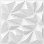 Bonideco Select 40 vienetų 3D sienų plok&scaron;tės deimantas 50 x 50 cm sienų apdaila sienų apdaila balta 10m&not;&le;