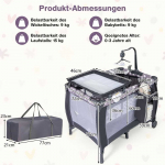 Bonideco Select 3 viename sulankstoma kelioninė lovelė su čiužiniu, pakabinamu žaislu ir muzikos dėžute, pilka