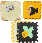 Lean Toys Putplasčio dėlionė kilimėlis vaikams su gyvūnėlių formomis, 16 dalių