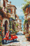 luca S Kryželiu siuvinėjimo rinkinys. &bdquo;Italija gėlių kvapuose&ldquo; 32 x 48 cm SBU5095