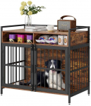 Baldų stiliaus &scaron;unų narvas dideliems &scaron;unims, su dvigubomis durimis, medinis &scaron;unų narvas, rusti&scaron;kas rudas &scaron;unų narvas, vidaus &scaron;unų būda