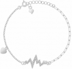 Brilio Silver Sidabrinė apyrankė &Scaron;irdies ir EKG kreivė BRC245W