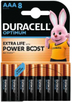 Baterijos DURACELL Optimum, AAA, 8 vnt.