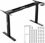 Elektrinis reguliuojamo auk&scaron;čio stalo rėmas, dviejų variklių reguliuojamo auk&scaron;čio stalo pagrindas, juodas sėdimo-stovimo stalo keitiklis, ergonomi&scaron;kas namų biuro stalas