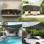 Burė nuo saulės, geltonos spalvos, 6x8m, HDPE, 160g/m&sup2;