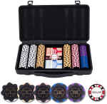 Engelhart Pokerio rinkinys juodame aliuminio dėkle, su vertėmis, 300 žetonų, 14,0g