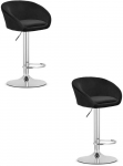 Leobert EAST taburetė - juodas aksomas / chromuotas pagrindas x 2