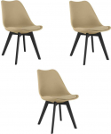 Leobert MARK kėdė - tamsiai smėlio spalvos / juodos kojos x 3