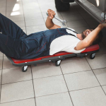 Promotions Dirbtuvių riedantis stalas, 2-in-1 riedantis stalas su pamink&scaron;tinta sėdyne, raudonas